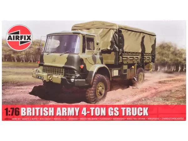 Level 1 Model Kit British Army 4-ton 4x4 GS Truck with 3 Scheme Options 1/76 Scale Plastic Model Kit by Airfix #1