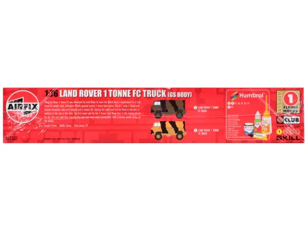Level 1 Model Kit Land Rover 1 Tonne FC Truck (GS Body) with 3 Scheme Options 1/76 Scale Plastic Model Kit by Airfix #5