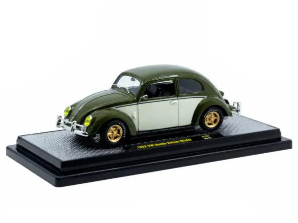 1952 Volkswagen Beetle Deluxe Model Dark Green with Beige Sides Limited Edition to 5250 pieces Worldwide 1/24 Diecast Model Car by M2 Machines #2