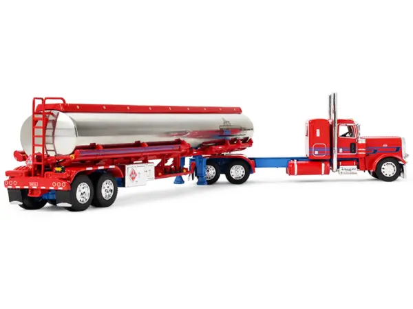 Peterbilt 389 with 36" Flat Top Sleeper and Heil Fuel Tank Trailer "Sancken Custom Truck by Amcan" Red "Big Rigs" Series II #3 1/64 Diecast Model by DCP/First Gear #4
