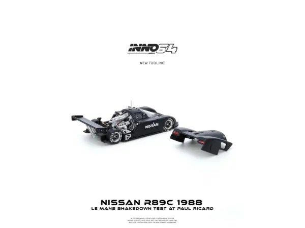Nissan R89C Matt Black "Le Mans Shakedown Test at Paul Ricard 1988" 1/64 Diecast Model Car by Inno Models #4