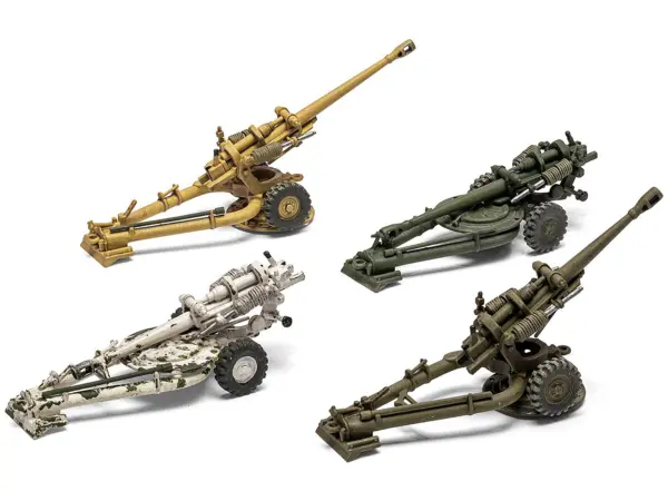 Level 1 Model Kit British 105mm Light Field Gun with 3 Scheme Options 1/76 Scale Plastic Model Kit by Airfix #3