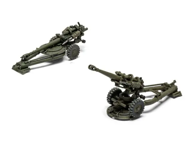 Level 1 Model Kit British 105mm Light Field Gun with 3 Scheme Options 1/76 Scale Plastic Model Kit by Airfix #4