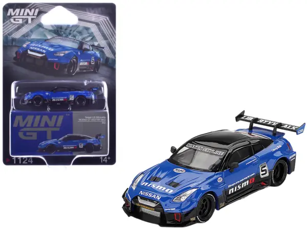 Nissan 35GT-RR Ver.2 "LB-Silhouette Works GT" #5 Blue with Black Top Limited Edition 1/64 Diecast Model Car by Mini GT #1