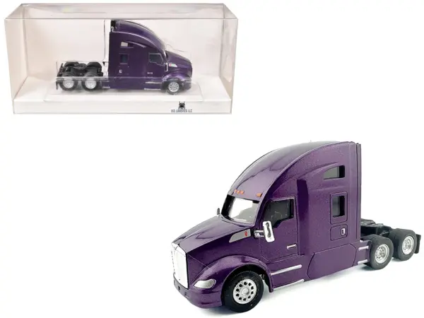 Kenworth T680 Sleeper Cab Purple Metallic 1/87 (HO) Plastic Model Car by HO Logistics #1