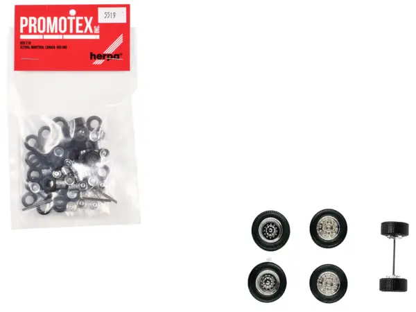 Super Singles with Fronts Sets of Wheels (10 Sets) 1/87 (HO) Plastic Model by Promotex #1