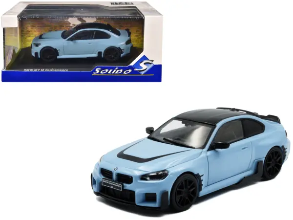 2023 BMW M2 M Performance Zandvoort Blue with Black Top 1/43 Diecast Model Car by Solido #1
