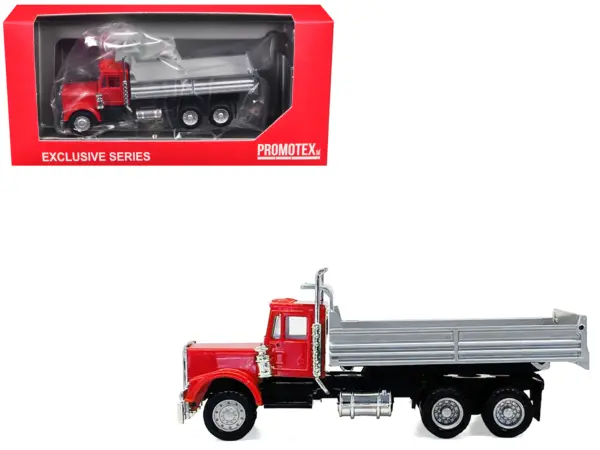 Peterbilt Dump Truck with Red Cab 1/87 (HO) Plastic Model by Promotex #1