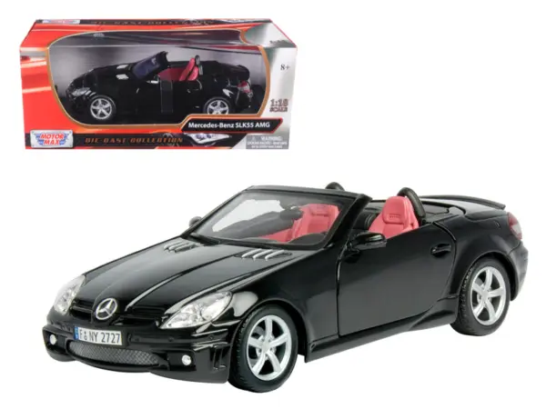 2005 Mercedes SLK55 AMG Black 1/18 Diecast Model Car by Motormax #1