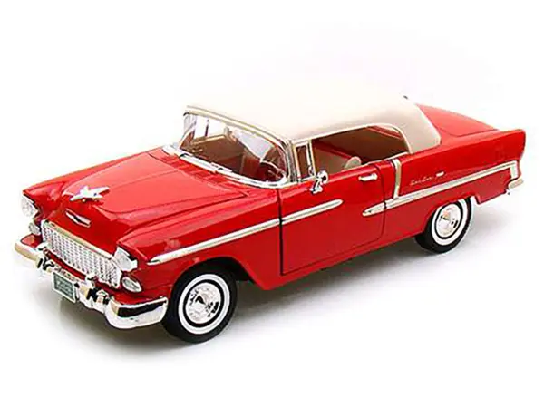 1955 Chevrolet Bel Air Convertible Soft Top Red 1/18 Diecast Car Model by Motormax #2