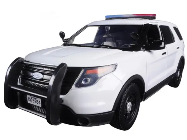 2015 Ford Police Interceptor Utility Unmarked White 1/24 Diecast Model Car by Motormax #2