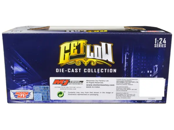 1957 Chevrolet Bel Air Lowrider Turquoise Metallic and White "Get Low" Series 1/24 Diecast Model Car by Motormax #2