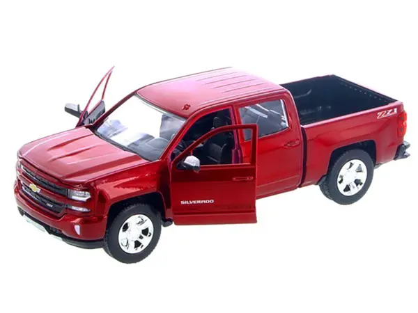 2017 Chevrolet Silverado 1500 LT Z71 Crew Cab Metallic Red 1/27 Diecast Model Car by Motormax #2