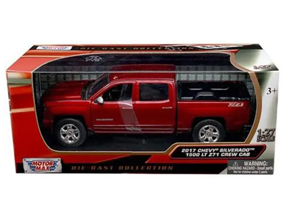 2017 Chevrolet Silverado 1500 LT Z71 Crew Cab Metallic Red 1/27 Diecast Model Car by Motormax #3