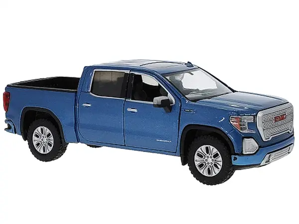 2019 GMC Sierra 1500 Denali Crew Cab Pickup Truck Blue Metallic 1/24-1/27 Diecast Model Car by Motormax #2