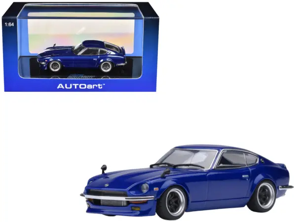 Nissan Fairlady Z RHD (Right Hand Drive) "Akuma No Z" Blue Metallic "Wangan Midnight - Comic #1 Version" Manga 1/64 Model Car by Autoart #1
