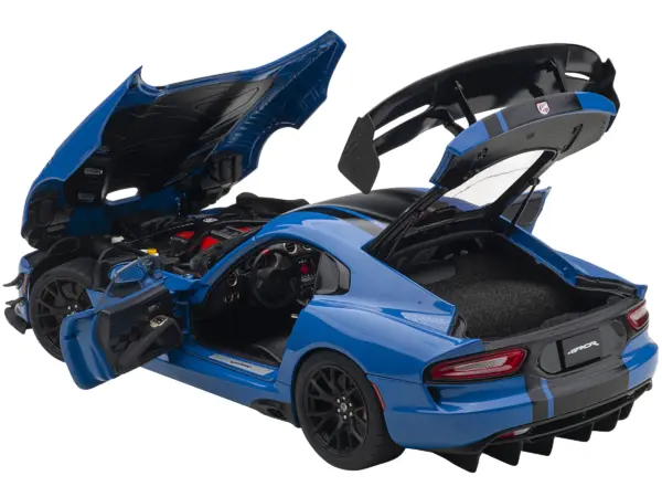 2017 Dodge Viper ACR Competition Blue with Black Stripes 1/18 Model Car by Autoart #2