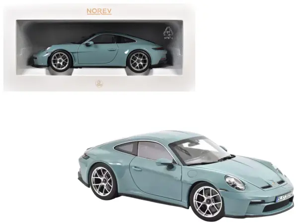 2023 Porsche 911 S/T Meissen Blue 1/18 Diecast Model Car by Norev #1