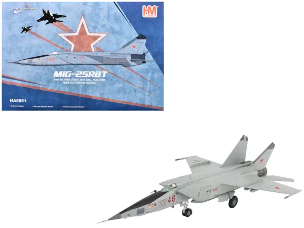 Mikoyan-Gurevich MiG-25RBT Aircraft "Red 46 47th Guards Reconnaissance Aviation Regiment 2nd Squadron" (2001) Russian Air Force "Air Power Series" 1/72 Diecast Model by Hobby Master #1