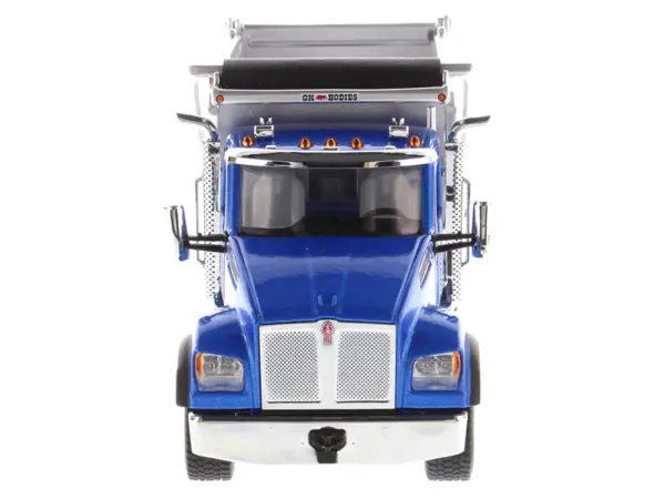 Kenworth T880S SFFA Tandem Axle with Pusher Axle OX Stampede Dump Truck Blue and Chrome "Transport Series" 1/50 Diecast Model by Diecast Masters #4
