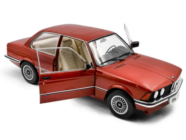 1980 BMW 323i Ruby Red Metallic 1/18 Diecast Model Car by Solido #2