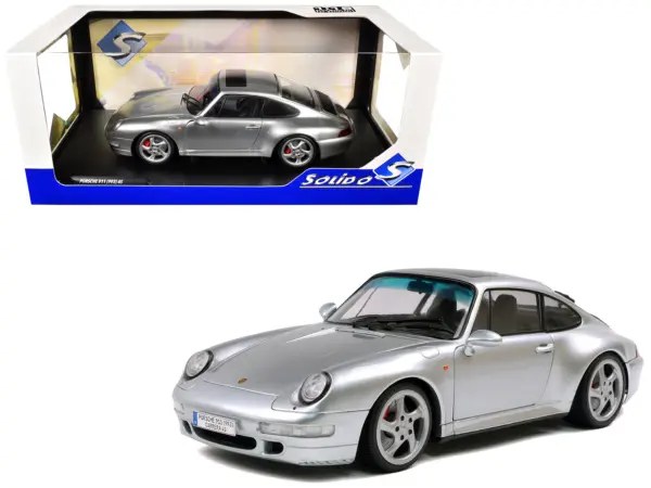1996 Porsche 911 (993) 4S Polar Silver Metallic 1/18 Diecast Model Car by Solido #1