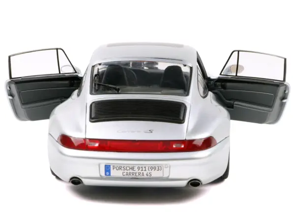 1996 Porsche 911 (993) 4S Polar Silver Metallic 1/18 Diecast Model Car by Solido #4
