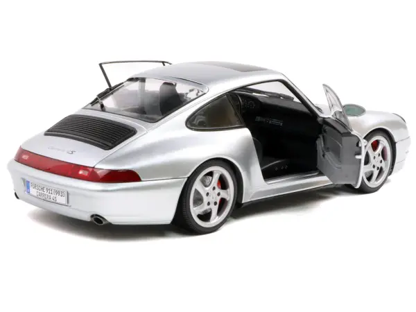 1996 Porsche 911 (993) 4S Polar Silver Metallic 1/18 Diecast Model Car by Solido #5