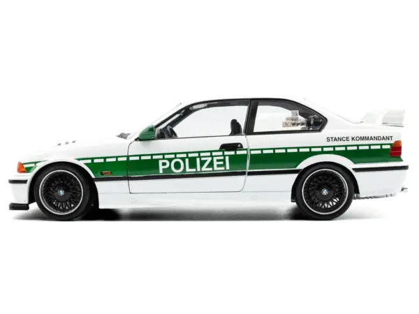1991 BMW E36 M3 Custom "Drift Polizei" White with Green Stripes 1/18 Diecast Model Car by Solido #3