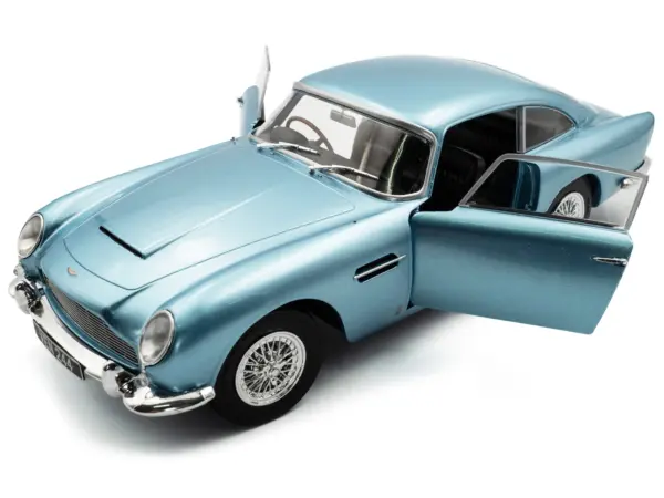 1964 Aston Martin DB5 RHD (Right Hand Drive) Light Blue Metallic 1/18 Diecast Model Car by Solido #2