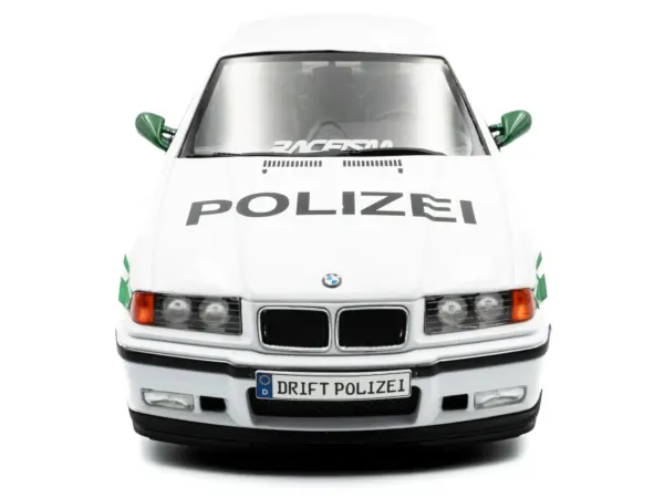 1991 BMW E36 M3 Custom "Drift Polizei" White with Green Stripes 1/18 Diecast Model Car by Solido #5