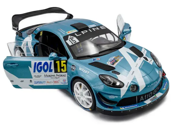 Alpine A110 Rallye GT+ #15 Raphael Astier - Denis Giraudet "Rallye Du Mont Blanc" (2024) "Competition" Series 1/18 Diecast Model Car by Solido #2