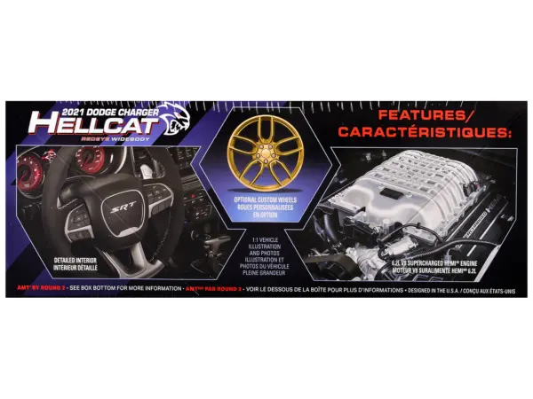Skill 2 Model Kit 2021 Dodge Charger Hellcat Redeye Widebody 1/25 Scale Model by AMT #3