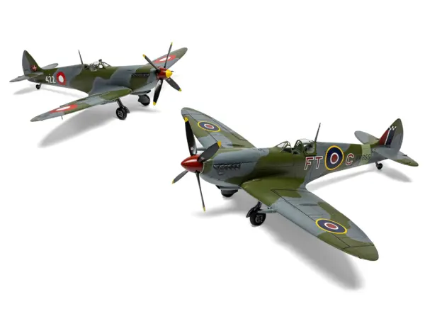 Level 2 Model Kit Supermarine Spitfire Mk.IXe Fighter Aircraft with 3 Scheme Options 1/48 Plastic Model Kit by Airfix #2