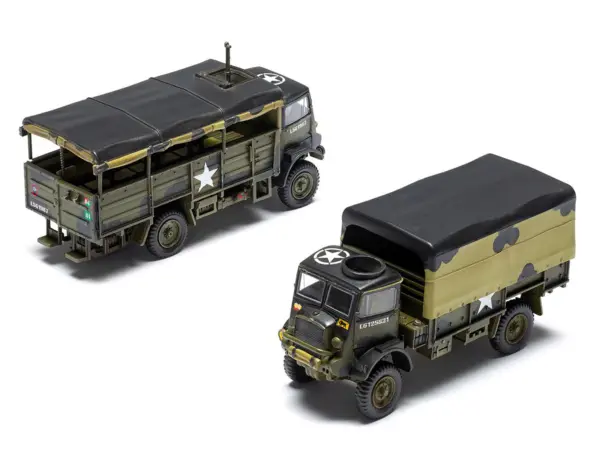 Level 2 Model Kit WWII 3-Ton General Service and Troop Trucks 1/76 Plastic Model Kit by Airfix #4
