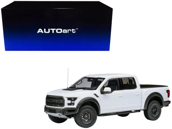 2019 Ford F-150 Raptor Pickup Truck Oxford White 1/18 Model Car by Autoart #1