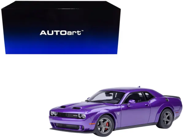 2023 Dodge Challenger SRT Super Stock Plum Crazy Purple 1/18 Model Car by Autoart #1