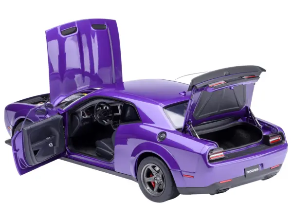2023 Dodge Challenger SRT Super Stock Plum Crazy Purple 1/18 Model Car by Autoart #2