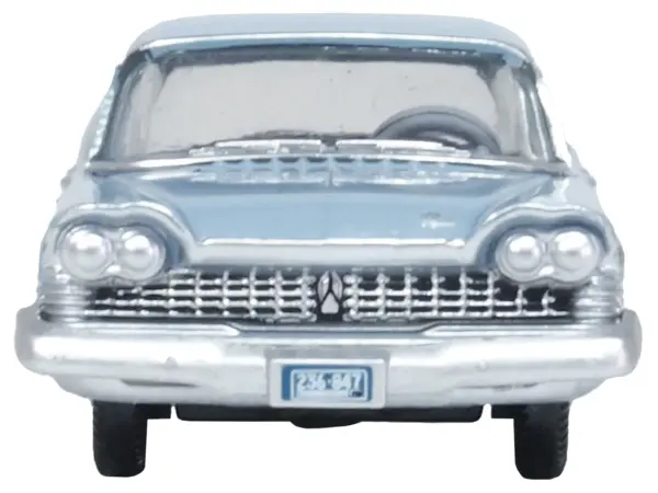 1959 Plymouth Savoy Sedan Powder Blue 1/87 (HO) Scale Diecast Model Car by Oxford Diecast #3