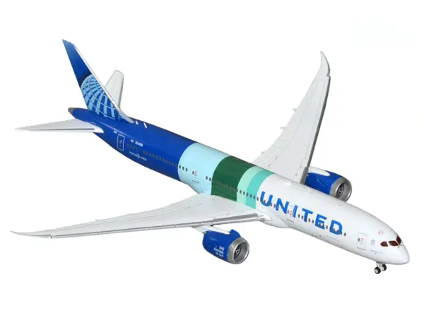 Boeing 787-9 Commercial Aircraft "United Airlines - The Future is SAF" (N24988) White and Blue with Stripes 1/400 Diecast Model Airplane by GeminiJets #2