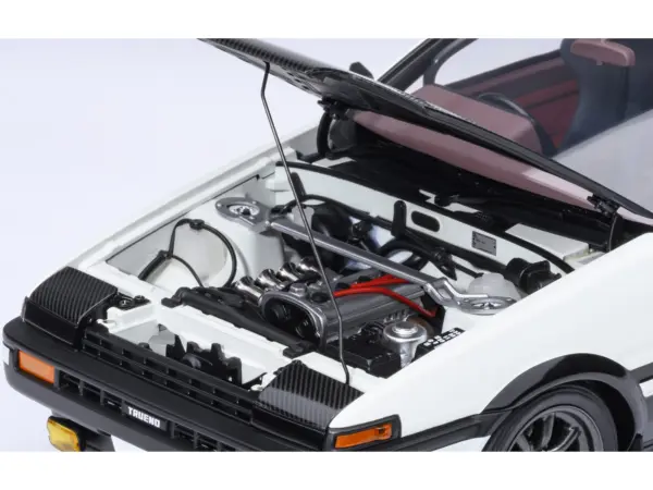 Toyota Sprinter Trueno (AE86) RHD (Right Hand Drive) "Project D Final Version" White with Carbon Hood "Initial D" (1995-2013) TV Series "30th Anniversary" 1/18 Model Car by Autoart #3