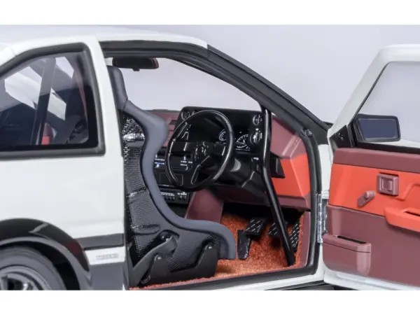 Toyota Sprinter Trueno (AE86) RHD (Right Hand Drive) "Project D Final Version" White with Carbon Hood "Initial D" (1995-2013) TV Series "30th Anniversary" 1/18 Model Car by Autoart #4