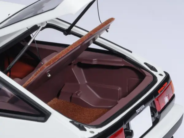 Toyota Sprinter Trueno (AE86) RHD (Right Hand Drive) "Project D Final Version" White with Carbon Hood "Initial D" (1995-2013) TV Series "30th Anniversary" 1/18 Model Car by Autoart #5