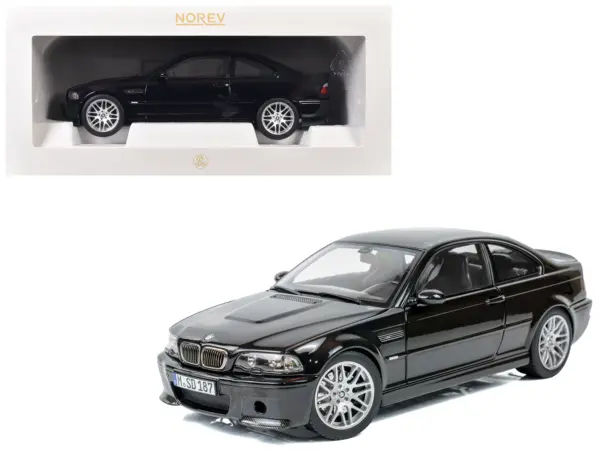 2003 BMW M3 CSL Saphire Black 1/18 Diecast Model Car by Norev #1