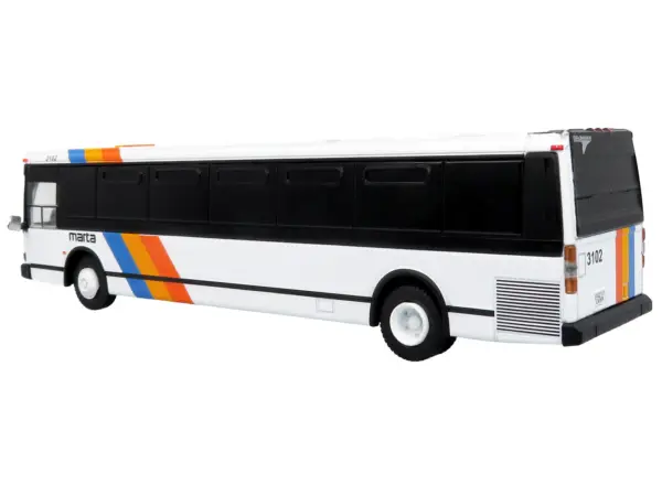1980 Grumman 870 Advanced Design Transit Bus "MARTA Atlanta" White with Stripes "Vintage Bus & Motorcoach Collection" Limited Edition 1/87 (HO) Diecast Model by Iconic Replicas #3