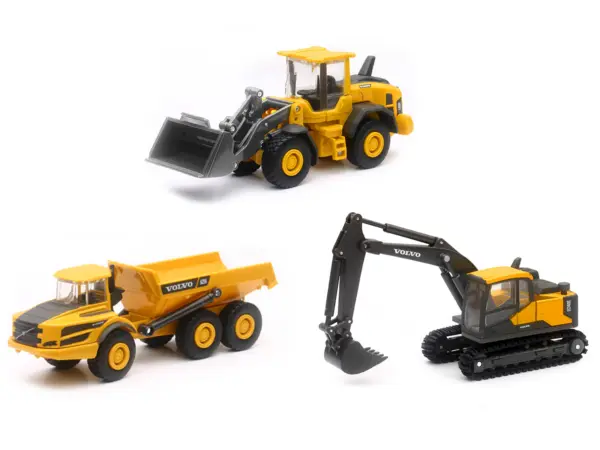 "Volvo Construction Vehicles" Set of 3 pieces Diecast Models by New Ray #2