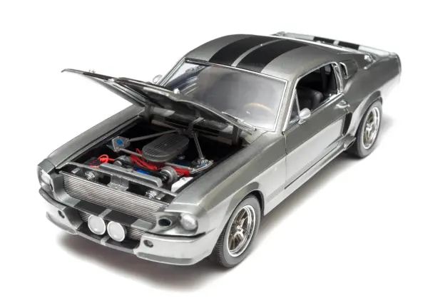 1967 Ford Mustang Custom "Eleanor" Gray Metallic with Black Stripes "Gone in 60 Seconds" (2000) Movie 1/18 Diecast Model Car by Greenlight #2