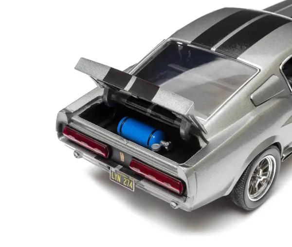 1967 Ford Mustang Custom "Eleanor" Gray Metallic with Black Stripes "Gone in 60 Seconds" (2000) Movie 1/18 Diecast Model Car by Greenlight #4