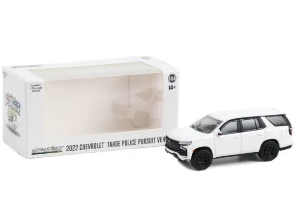 2022 Chevrolet Tahoe Police Pursuit Vehicle (PPV) White "Hot Pursuit" "Hobby Exclusive" Series 1/64 Diecast Model Car by Greenlight #3