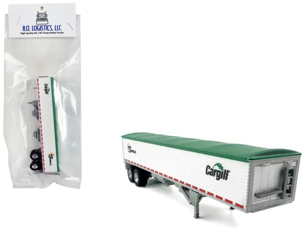 Covered Grain Trailer White with Green Tarp "SunGlo - Cargill" 1/87 (HO) Plastic Model Car by HO Logistics #1